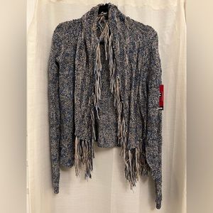 New Flying Tomato Womens Blue and Tan cardigan